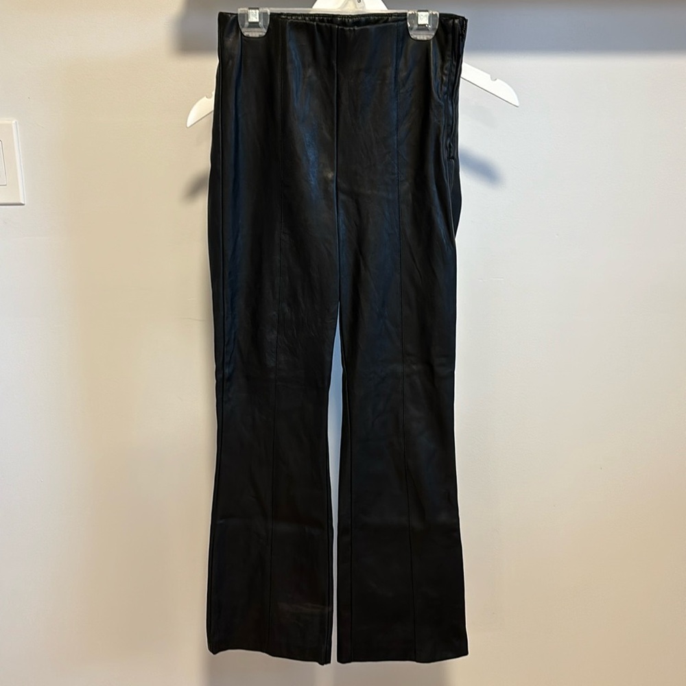 Zara faux leather straight leg pants.